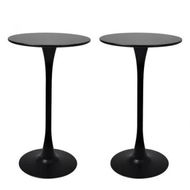 Detailed information about the product 2x Round Bar Table Pub Tables Black