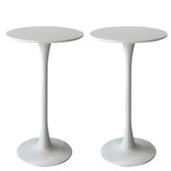 Detailed information about the product 2x Round Bar Table Pub Tables White