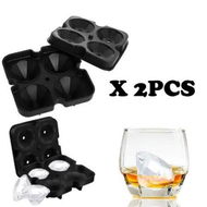 Detailed information about the product 2X Silicone Ice Cube Tray With Lid Fill and Release Ice Maker Cute and Fun Shape Multipurpose Molds Great for Parties and Events (Diamond)