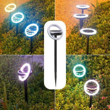 2x12LED 45-Degree Rotatable Head Efficient Solar Lawn Light Adjustable 2V 40mAh Automatic Light Control Sustainable Outdoor Lighting Yard Garden