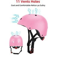 Detailed information about the product 3-14 yrs Kids Helmet Pad Set with Adjustable Helmet, Knee Pads, Elbow Pads, and Wrist Guards in Pink