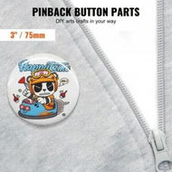 Detailed information about the product 3' 75mm Button Badge Parts Supplies for Button Maker Machine 200 Sets