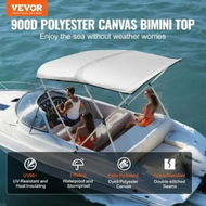 Detailed information about the product 3 Bow Bimini Top Boat Cover 900D Polyester Canopy Aluminum Frame 61-66 W