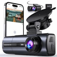 Detailed information about the product 3 Channel 4K Dash Cam with 5GHz WiFi & APP Control,Triple Dash Camera with 64GB Card,G-Sensor,24 Hours Parking Mode,Loop Recording,Night Vision