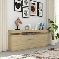 Detailed information about the product 3 Drawer Sideboard TV Stand Cabinet Entertainment Unit Buffet Table Oak 160x35x72cm