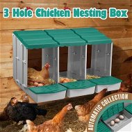 Detailed information about the product 3 Hole Chicken Nesting Box Chook Hen Roll Away Laying Boxes Poultry Modular House Egg Coop Nest Perch Plastic