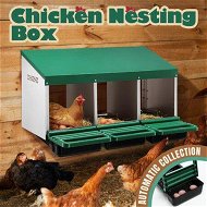 Detailed information about the product 3 Hole Chicken Nesting Box Hen Chook Roll Away Laying Nest Boxes Brooder Coop Poultry Egg Roost Perch Galvanised Steel Plastic with Vents Lid