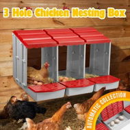 Detailed information about the product 3 Hole Chicken Nesting Box Roll Away Chook Hen Laying Boxes Modular Nest House Poultry Egg Nest Brooder Coop Perch Plastic