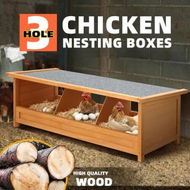 Detailed information about the product 3 Hole Wooden Nesting Box Chicken House Hen Chook Laying Boxes Duck Poultry Egg Nest Brooder Coop Breeding Hatch Roost Perch Waterproof Lid