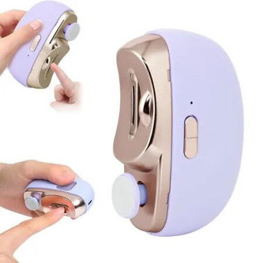 3 in 1 Automatic Electric Nail Clipper Trimmer with Polishing for Fingers and Toes with 2 Adjustable Speeds for Seniors Kids Purple