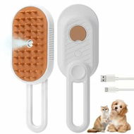 Detailed information about the product 3 in 1 Cat Steam Brush for Shedding and Grooming with Foldable Handle Pet Spray Hair Removal Comb for Cats Long and Short Haired Pets,White