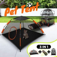 Detailed information about the product 3 IN 1 Cat Tent Tunnel Enclosure Dog Pet House Tower Puppy Playpen Cage Rabbit Ferret Outdoor Indoor Gym Exercise Portable Foldable