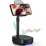 Detailed information about the product 3-in-1 Cell Phone Stand with Wireless Bluetooth Speaker and Night Light,Adjustable Height,HD Surround Sound Perfect for Home,Outdoors-Black