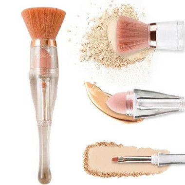 3-In-1 Foundation Brush Travel Makeup Brushes Set For Face Blush Liquid Powder Foundation Brush Convenient Makeup Brushes Set