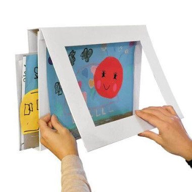 3-in-1 Kids Art Frame Display Store File Front Opening Artwork Storage Wall Art Display (33*24*6 Cm)