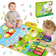 Detailed information about the product 3 in 1 Musical Piano & Drum Mat with 2 Sticks Early Educational Learning Toys for Kids Ages 3+ Animal Touch Play Blanket