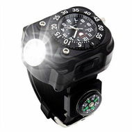 Detailed information about the product 3-in-1 Outdoor Sports Rechargeable Bright LED Flashlight Compass Wrist Watch Wristband Sports Mens Watches