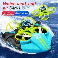 Detailed information about the product 3 In 1 Remote Control Plane, Air Flight/ Driving On Land/Water Driving Waterproof Quadcopter RC Toy-Green