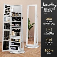Detailed information about the product 3 In 1 Rotating Jewellery Storage Shelf 360 Degree Cabinet Mirror Organiser Freestanding Box for Earring Necklace Ring White
