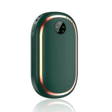 3-in-1 Use Rechargeable 6000 mAh Electric Hand Warmer+Power Bank+Sunset Light: Fast-Heating, Multi-Functional Winter Essential(Green)