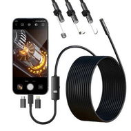 Detailed information about the product 3 In 1 Waterproof Oil Resistant 8mm 10m Mobile Endoscope Waterproof Oil Resistant Snake Tube Camera HD Videoscope 10m Length Single Ended Christmas Gift