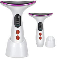 Detailed information about the product 3 in1 Beauty Massager for Face and Neck, Vibrating Facial Massager with Heat, Vibration and LED for Skin Improve