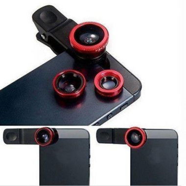 3 In1 Fish Eye Wide Angle Macro Camera Clip-on Lens For Universal Cell Phone