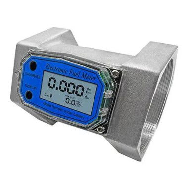 3 Inch Digital Flow Meter, 21 to 264 GPM Inline NPT Thread Fuel Turbine Flowmeter with LCD Display for Water, Diesel, Gas Oil, Gasoline, and Other Liquids