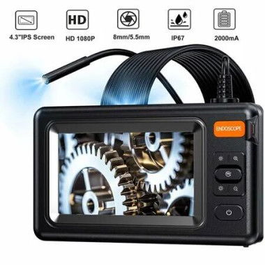 3 Inch Screen 1080P HD Endoscope Visual Detector For Inspection And Maintenance 4.3-inch Large Screen 8 LED Lights IP67 Waterproof-1M 8.0MM Single Head