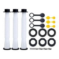 Detailed information about the product 3 Kit Gas Can Spout Replacement, Gas Can Nozzle with 6 Screw Collar Caps, White