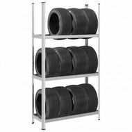 Detailed information about the product 3-Layer Tyre Shelf Silver 110x40x200 cm Steel