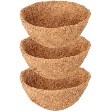 3 Pack 16 Inch Hanging Basket Coco Liners Replacement,100% Natural Round Coconut Coco Fiber Planter Basket Liners for Hanging Basket Flowers/Vegetables