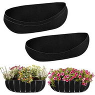 Detailed information about the product 3 Pack 24 Inch Black Felt Window Box Liners,Fabric Trough Planter Basket Liners Replacement,Non Woven Hanging Plant Liner for Wall Hanging Basket