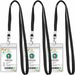 3 Pack Clear ID Badge Holder with Lanyard Black Lanyards with Vertical Waterproof ID Badge Holder for Office,School,Travel. Available at Crazy Sales for $7.99