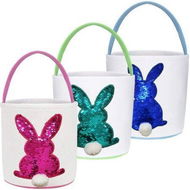 Detailed information about the product 3 Pack Easter Eggs Hunt Baskets For Kids Sequins Bunny Ear Basket Egg Bags Rabbit Easter Party Decorations Gifts Toys Carry Bucket Tote 23x24cm