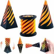 Detailed information about the product 3 Pack Spiral Cone Toy,3D Printed Spiral Cone Fidget Toy,Mini Vortex Thread Illusion Desktop Decor Souvenir Gift for Anxiety Relaxing,Black and Gold