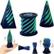 Detailed information about the product 3 Pack Spiral Cone Toy,3D Printed Spiral Cone Fidget Toy,Mini Vortex Thread Illusion Desktop Decor Souvenir Gift for Anxiety Relaxing,Blue Black Green