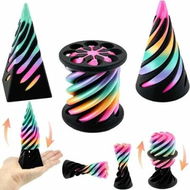 Detailed information about the product 3 Packs Impossible Cone,Spiral Cone Fidget Toy Impossible Pyramid Passthrough Toy,3D Printed Spiral Cone Fidget Toy,Desktop Deco Souvenir Gift