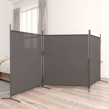 3-Panel Room Divider Anthracite 525x180 Cm Fabric