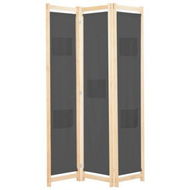 Detailed information about the product 3-Panel Room Divider Grey 120x170x4 Cm Fabric