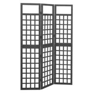 Detailed information about the product 3-Panel Room Divider/Trellis Solid Fir Wood Black 121x180 cm