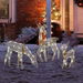 3 Pcs Lighted Christmas Deer Family Set, Gold, Outdoor Reindeer Holiday Decoration, 60 LED Lights with Stakes and Zip Tiesï¼Œ3 x AA Battery Powered. Available at Crazy Sales for $44.95