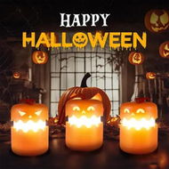 Detailed information about the product 3 Pcs Rechargeable Halloween Pumpkin Light with Lanyard, Outdoor and Indoor with LED Light up Pumpkin for Halloween Party Decoration