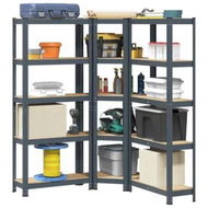 Detailed information about the product 3 Piece 5-Layer Shelves Set Anthracite Steel&Engineered Wood