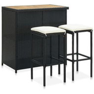 Detailed information about the product 3 Piece Bar Set Poly Rattan Black