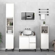 Detailed information about the product 3 Piece Bathroom Cabinet Set White Engineered Wood