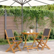 Detailed information about the product 3 Piece Bistro Set Anthracite Fabric and Solid Wood