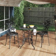 Detailed information about the product 3 Piece Bistro Set Cast Aluminium Black