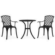 Detailed information about the product 3 Piece Bistro Set Cast Aluminium Black