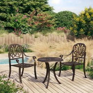 Detailed information about the product 3 Piece Bistro Set Cast Aluminium Bronze